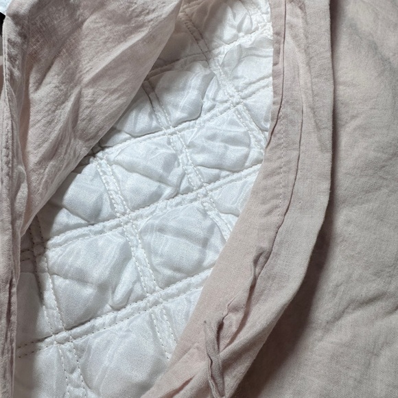 Tahari Set Of Two Cotton Diamond Quilted Tie Back Shams Pink 23x28 Queen - Picture 8 of 10